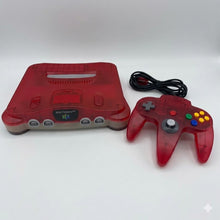 Nintendo 64 Console w/ Expansion Pack & N64 Controller Bundle (Red Clear - With Wear)