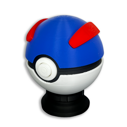 Pokeball 3D Print - Desk Art 3D Printed Desk Display PokeBall Great Ball