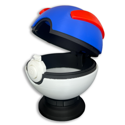Pokeball 3D Print - Desk Art 3D Printed Desk Display PokeBall Great Ball