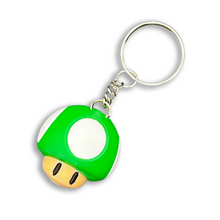 Green Mushroom - 3D Printed - 3D Printed Green 1-UP Mario Mushroom Keychain