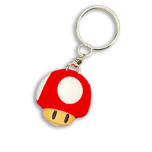 Red Mushroom - 3D Printed - 3D Printed Red Mario Mushroom Keychain