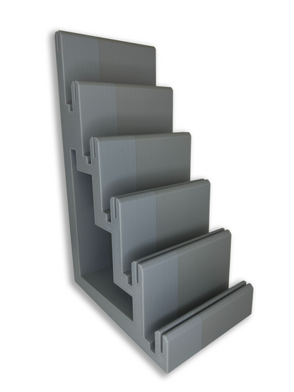 6 Game Stand - Gray - 3D Printed for NES/SNES/N64/Genesis