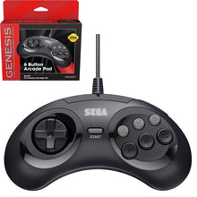 Controller - 6 Button  SEGA & Retrobit - Arcade Pad - Black