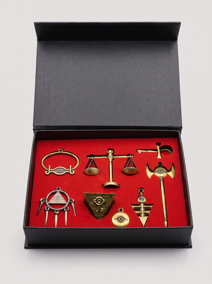 Yu-Gi-Oh Necklace Set Gold 8 Piece - Charm Set - Red Box