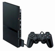 Sony Slim Playstation 2 Console & PS2 Controller Bundle (Black - With Wear)
