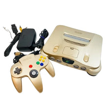 Nintendo 64 Console w/ Expansion Pack & N64 Controller Bundle (Gold - With Wear)